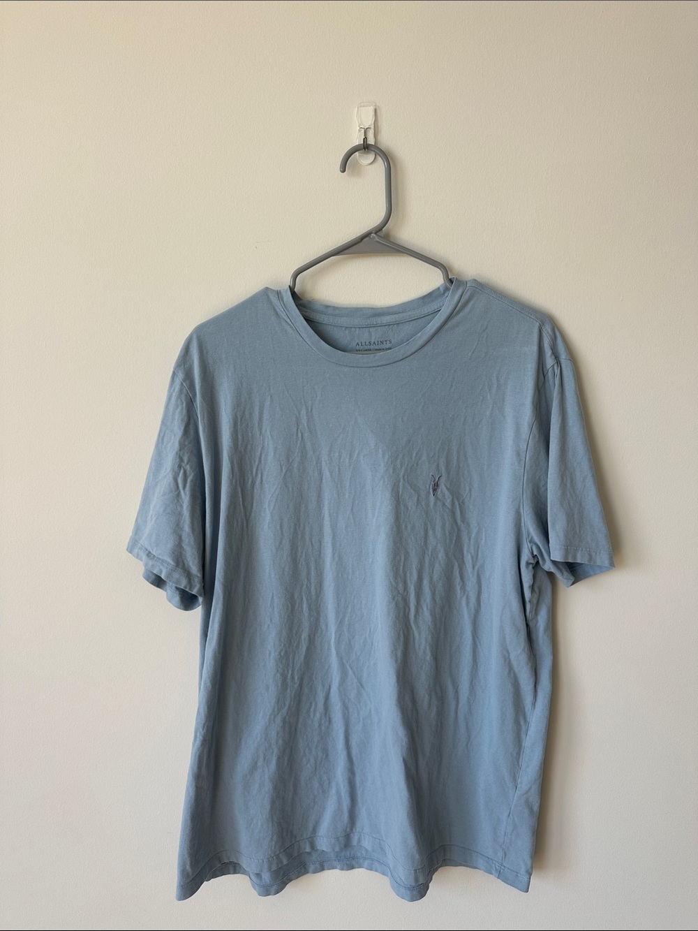 All Saints Men's Crew Neck T-Shirt in Grey Blue